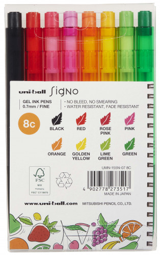 Pildspalvas gēla UNI Signo UMN-155N (0.7) 8C