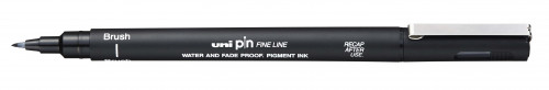 Marķieris UNI PIN Brush melns