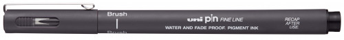 Marķieris UNI PIN Brush Dark grey