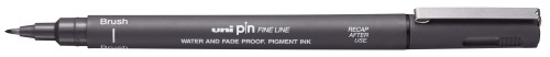 Marķieris UNI PIN Brush Dark grey