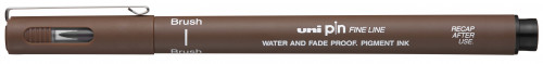Marķieris UNI PIN Brush Sepia