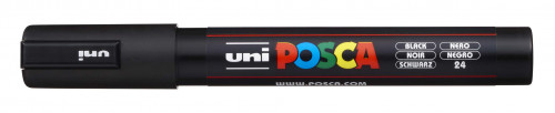 Marķieris ūdens bāzes UNI Posca PC-5M melns (24)
