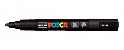 Marķieris ūdens bāzes UNI Posca PC-5M melns (24)