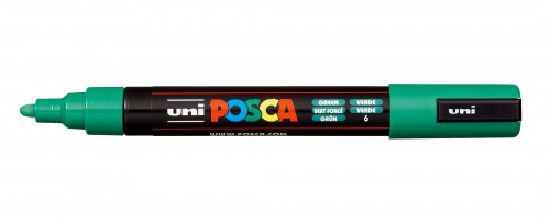 Marķieris ūdens bāzes UNI Posca PC-5M zaļš (6)