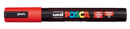 Marķieris ūdens bāzes UNI Posca PC-5M sarkans (15)