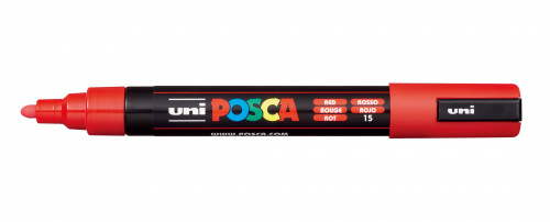 Marķieris ūdens bāzes UNI Posca PC-5M sarkans (15)
