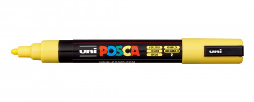 Marķieris ūdens bāzes UNI Posca PC-5M dzeltens (2)