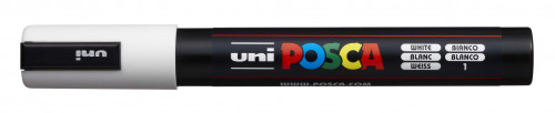 Marķieris ūdens bāzes UNI Posca PC-5M balts (1)