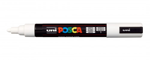 Marķieris ūdens bāzes UNI Posca PC-5M balts (1)