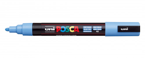 Marķieris ūdens bāzes UNI Posca PC-5M debess zils (48)
