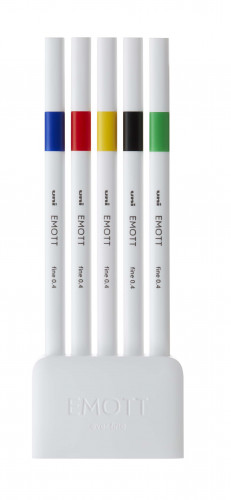 Marķieru komplekts UNI Emott 5 krāsas Nr.1 vivid color