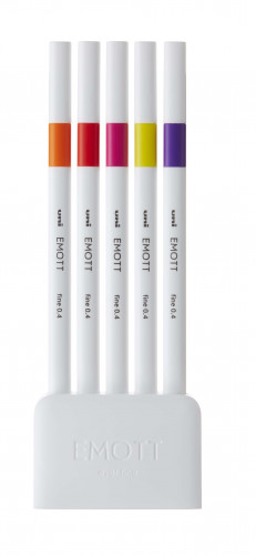Marķieru komplekts UNI Emott 5 krāsas Nr.2 passion color