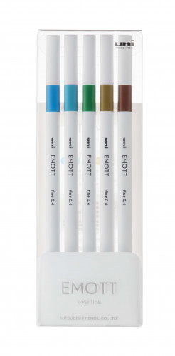 Marķieru komplekts UNI Emott 5 krāsas Nr.4 island color
