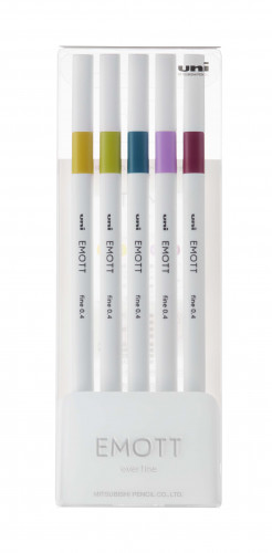 Marķieru komplekts UNI Emott 5 krāsas Nr.8 retro color