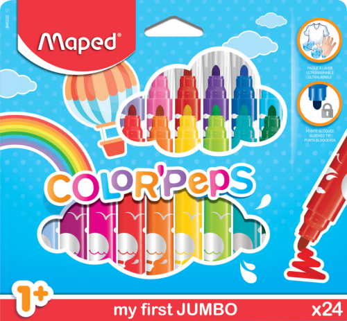Flomāsteri MAPED My first Jumbo 24 krāsas, kartona blisterī
