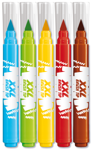 Flomāsteri MAPED Jumbo XXL Brush 5 krāsas, kartona blisterī