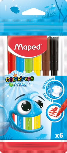 Flomāsteri MAPED Ocean 2.0mm  6 krāsas, PP iepakojums