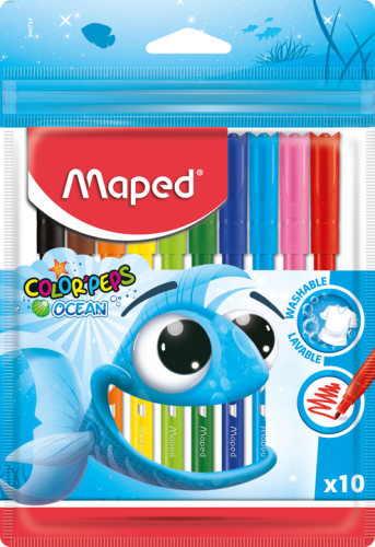 Flomāsteri MAPED Ocean 2.0mm  10 krāsas, PP iepakojums