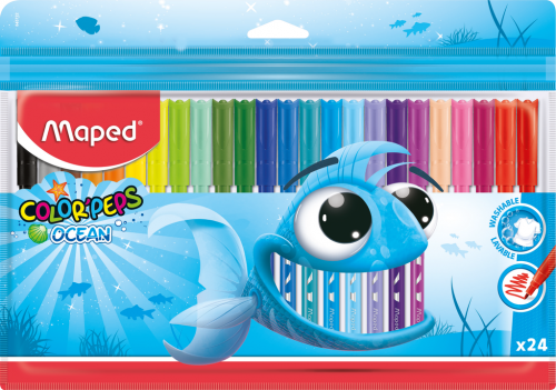 Flomāsteri MAPED Ocean 2.0mm  24 krāsas, PP iepakojums