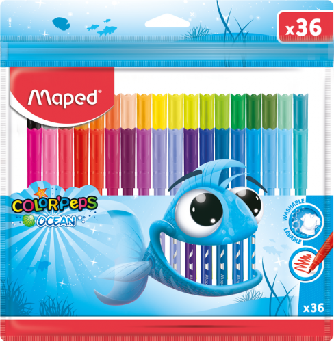 Flomāsteri MAPED Ocean 2.0mm  36 krāsas, PP iepakojums