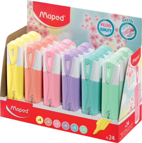 Teksta marķieru MAPED Pastel displejs 24 gab.