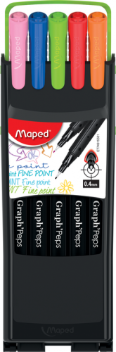 Marķieri MAPED Graph'Peps Compact 0.4mm 10 krāsas