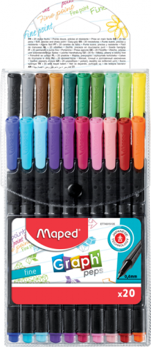 Marķieri MAPED Graph'Peps 0.4mm 20 krāsas