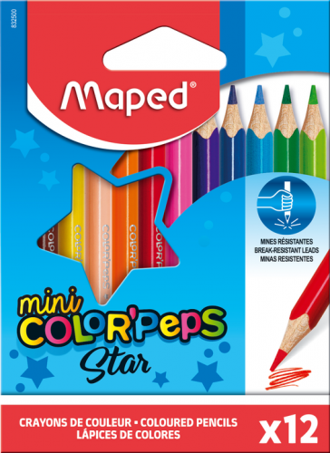 Zīmuļkrāsas MAPED "Color`Peps Mini" 12 krāsas