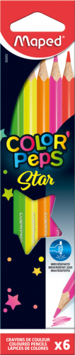 Zīmuļkrāsas MAPED "Color`Peps Fluo" 6 krāsas