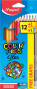 Zīmuļkrāsas MAPED "Color`Peps" 12krāsas + 1HB + zīmuļa asinātājs