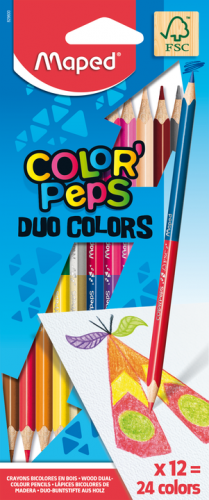 Zīmuļkrāsas MAPED "Color`Peps Duo" 12 krāsas FSC