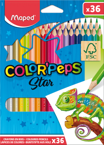 Zīmuļkrāsas MAPED "Color`Peps" 36 krāsas FSC