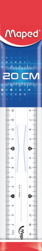 Lineāls ar turētāju MAPED Classic 20cm, caurspīdīgs