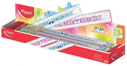 Lineāls MAPED Study nelūztošs Fancy 30cm, PP