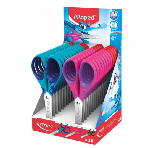 Šķēres MAPED Essentials Pulse Soft 13cm, kartona displejā