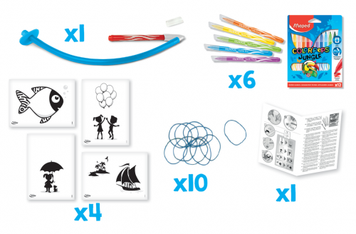 MAPED Creativ 6 krāsu pūšamie flomāsteri "Blowpen Art" 5+