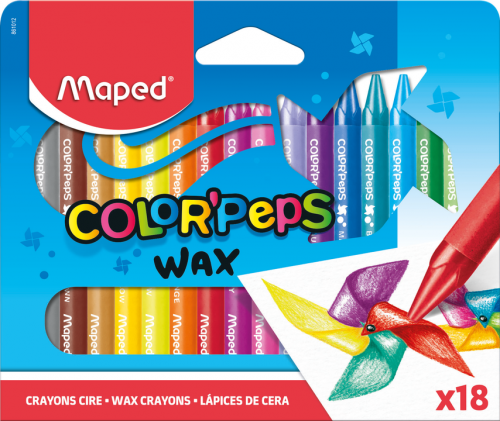 Krītiņi vaska MAPED Wax 18 krāsas