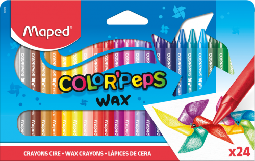 Krītiņi vaska MAPED Wax 24 krāsas