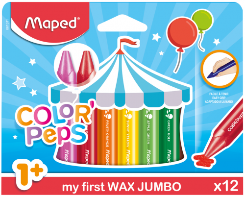 Krītiņi vaska MAPED Wax JUMBO 12 krāsas