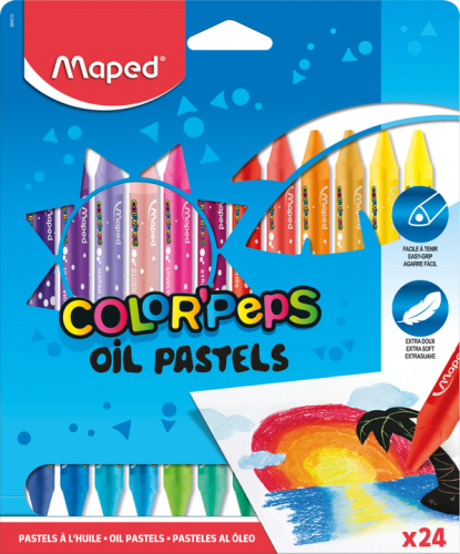 Krītiņi eļļas MAPED Oil Pastels 24 krāsas