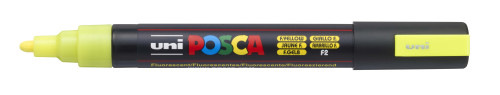 Marķieris ūdens bāzes UNI Posca PC-5M fluorescējošs dzeltens (F2)