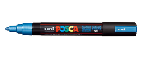 Marķieris ūdens bāzes UNI Posca PC-5M metalizēti zils (M33)