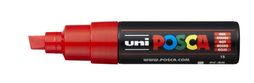 Marķieris ūdens bāzes UNI Posca PC-8K sarkans (15)