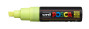 Marķieris ūdens bāzes UNI Posca PC-8K fluorescējošs dzeltens (F2)