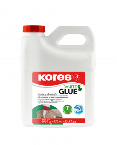 Līme PVA KORES White Glue Universal 1000g / 970ml