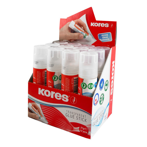 Līme-zīmulis KORES caurspīdīga 21g