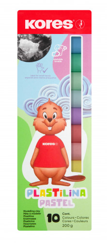 Plastilīns KORES Plastilina Pastel 10 krāsas*20g