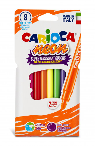 Flomāsteri fluoriscentie CARIOCA Neon 8 krāsas
