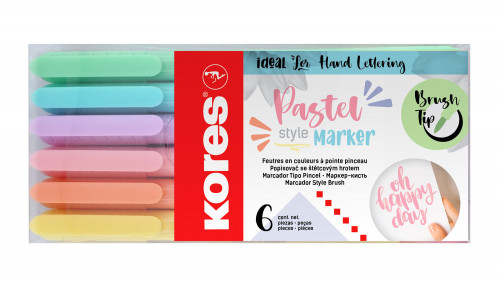 Flomāsteri KORES Brach Pastel 6 krāsas