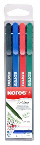 Marķieru komplekts KORES K-Liner 0.4mm 4 krāsas